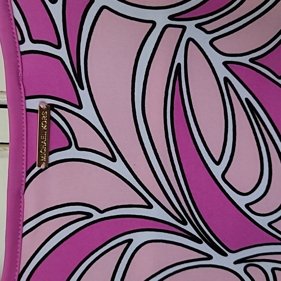 Michael Kors Women's XL Tunic Top Blouse Pink White Black - Picture 5 of 5